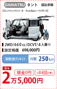 DAIHATSU ダイハツ　タント(ウエルカムシートリフト)